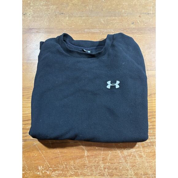 Under Armour Fleece Pullover Men’s Medium Black Crew Neck Long Sleeve UA Logo - Picture 5 of 5